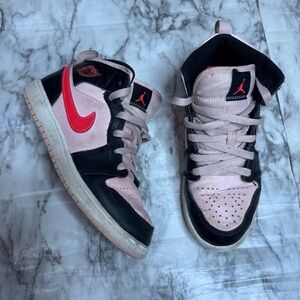 Jordan 1 MID Atmosphere sneakers shoes pink Black 2Y retro Streetwear